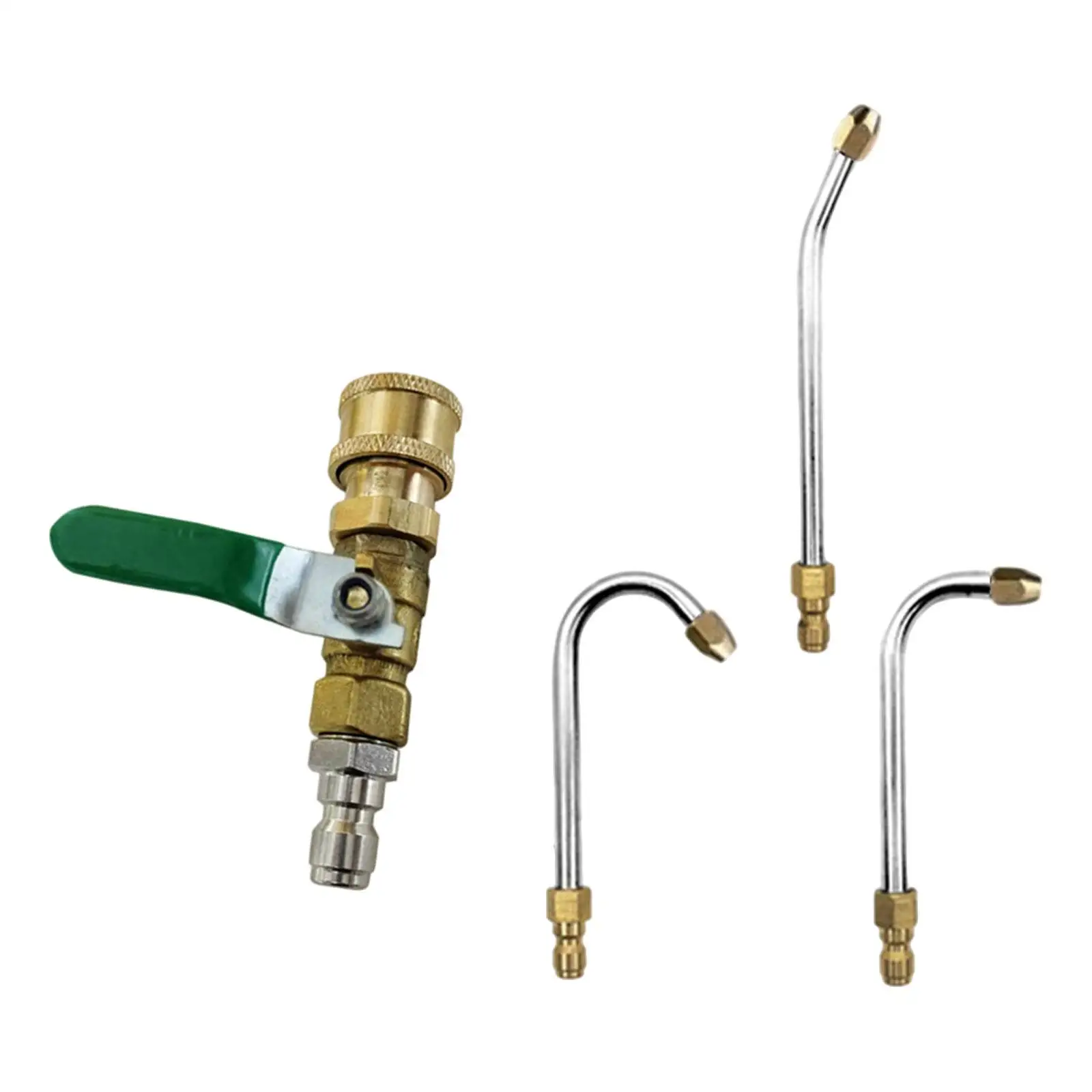Power Washer Extension Wands 3 Attachments Curved Rod 1/4