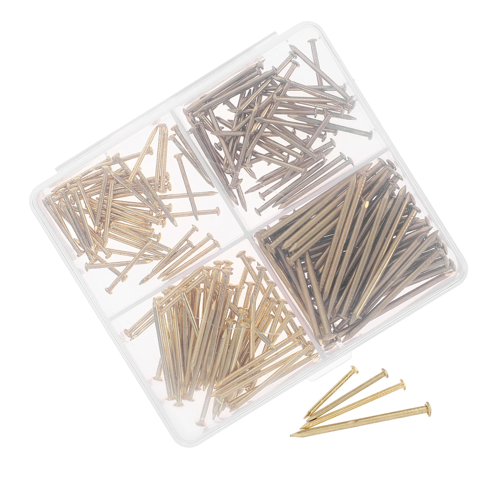

1 set Hardware Nails Set with Tool Box for Wood Boards Picture Frames Wall Decor Steel Pegboard Hooks