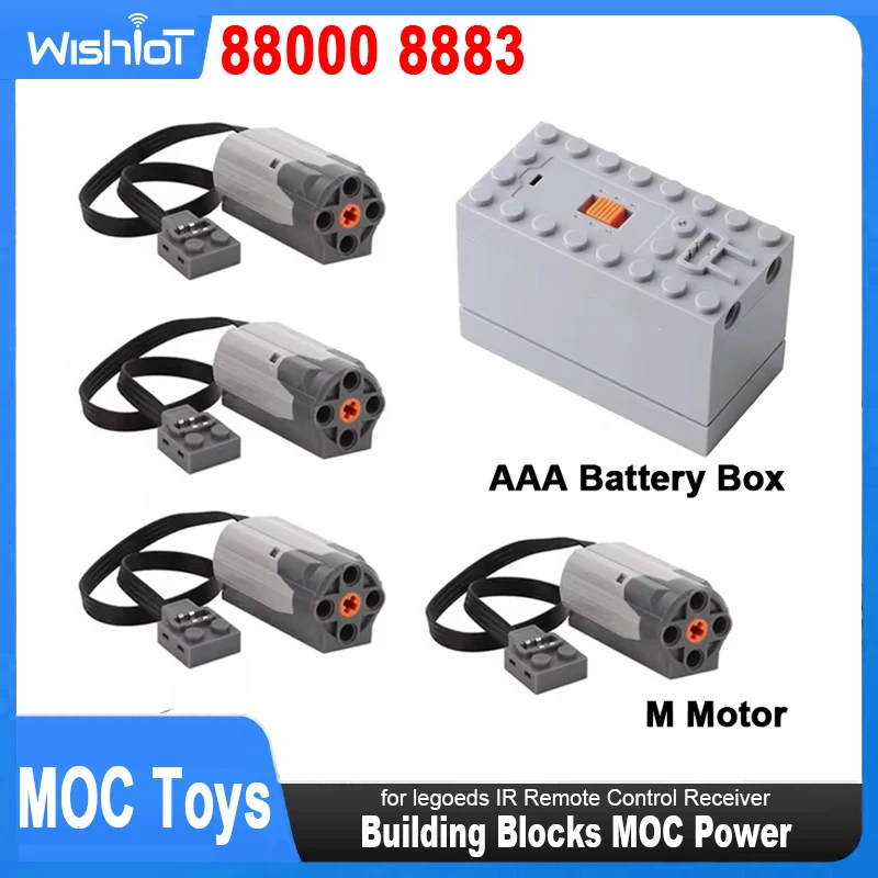 

5PCS Building Block Power Functions Set 88000 AAA Battery Box 8883 M Motor Technical Parts MOC Train Car compatible with legoeds