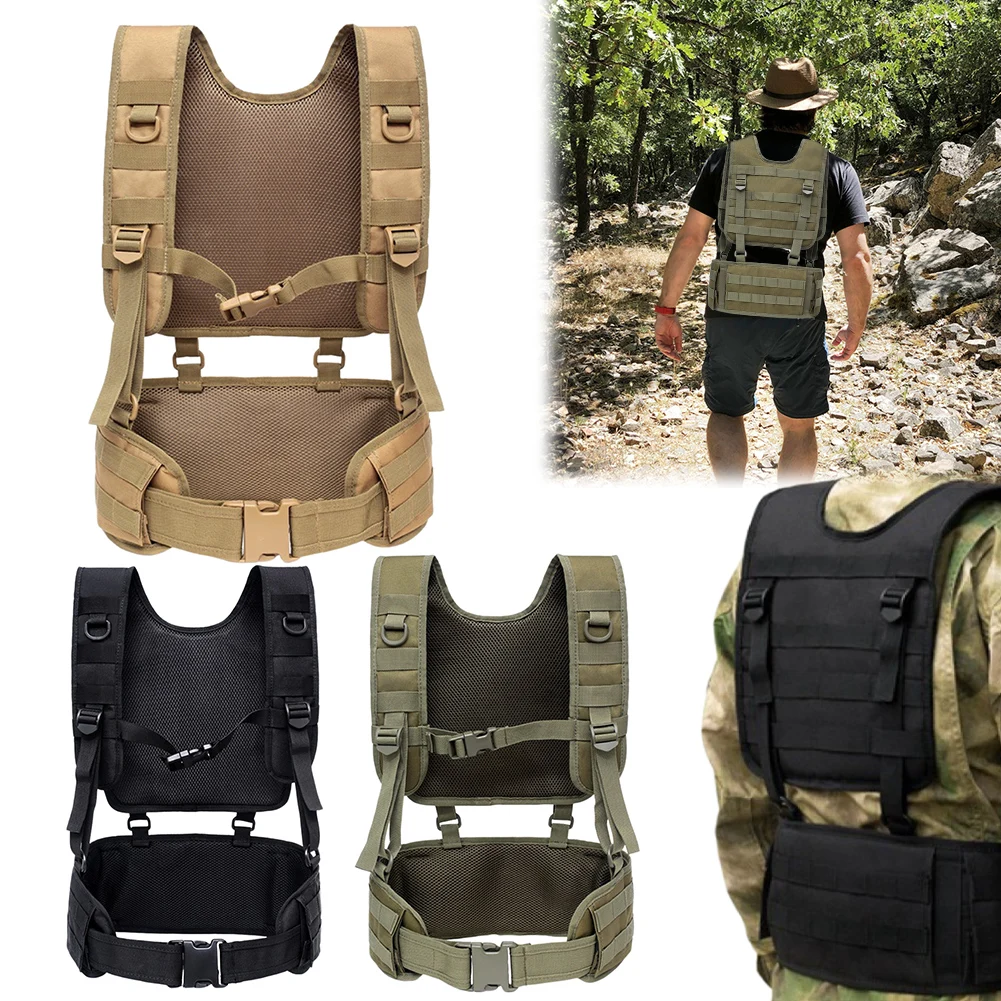 Tactical Molle Waist Belt Airsoft Paintball Molle Vest Hunting Vest & Belt Outdoors Training Belt Padded Combat Assault Vest