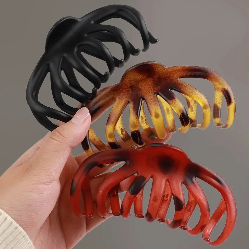 

1 шт., корейские большие коготь для волос, элегантные акриловые заколки для волос, однотонные заколки для волос для женщин и девочек, головные уборы, заколка, аксессуары для волос