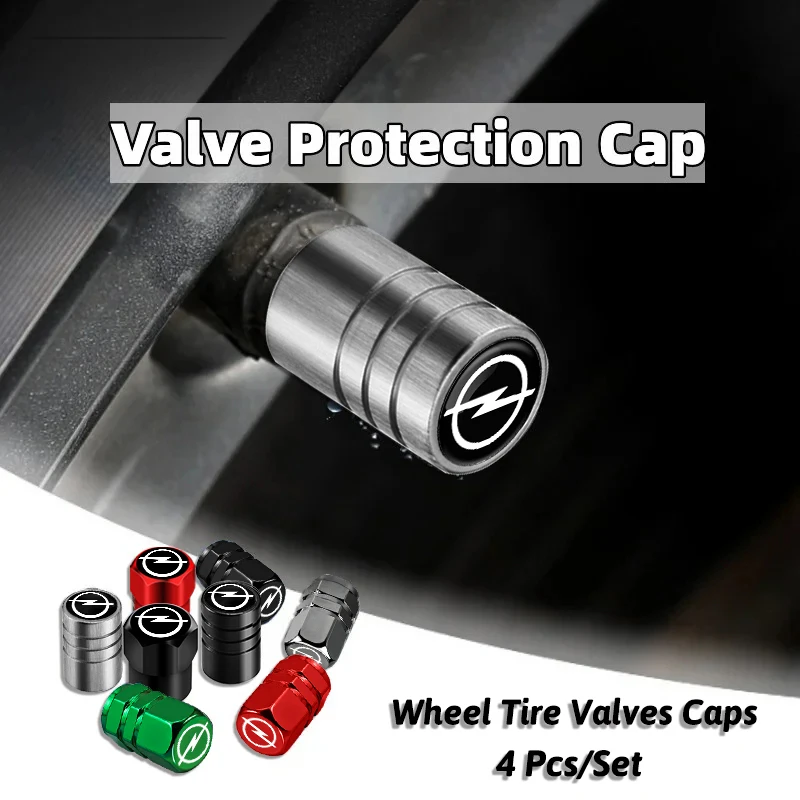 4Pcs Metal Car Wheel Tire Valves Caps Waterproof Dustproof Cover For Opel Astra GTC Insignia Antara Meriva Zafira Vectra Mokka