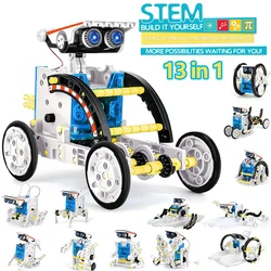 Newest 13 in 1 Solar Robot Kit  STEM Educational Toy DIY Science Experiment Technological Gadgets Electric Solar Robots for Kids