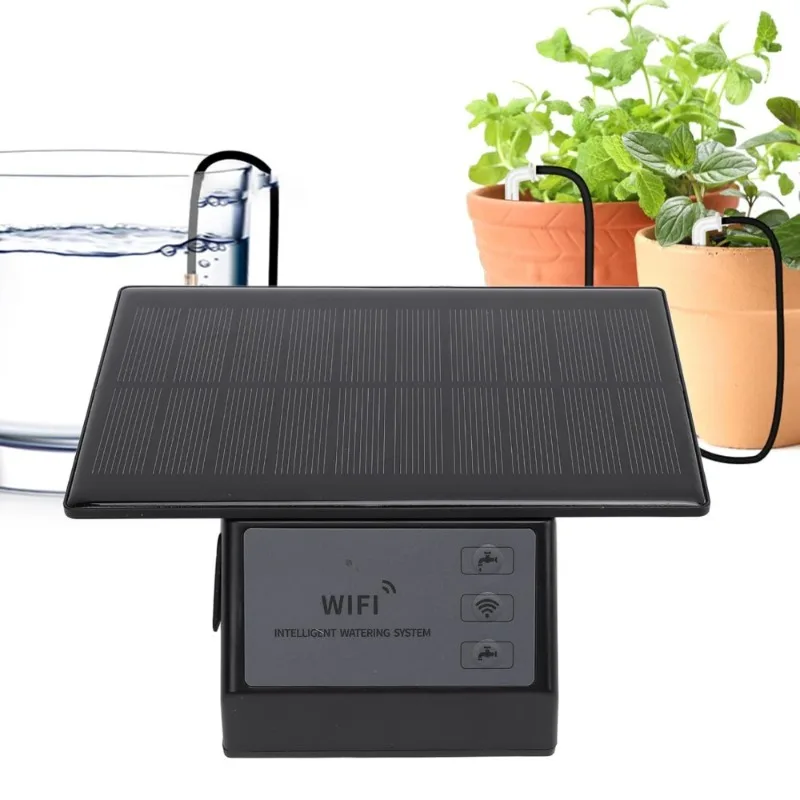 Solar Powered Drip Irrigation Kit Automatic Plant Watering System APP Control Indoor Outdoor Garden