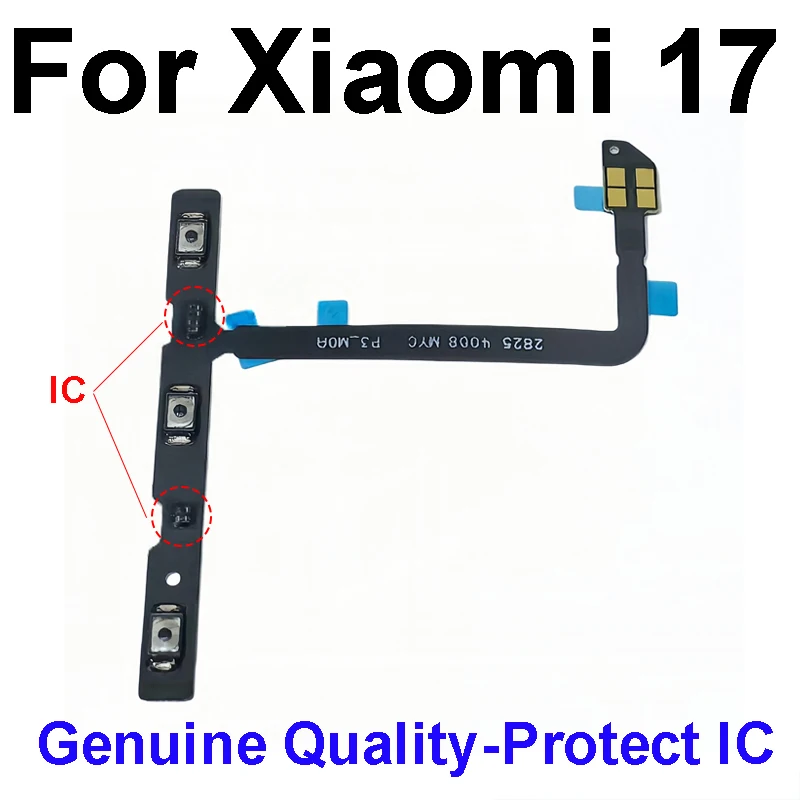 For Xiaomi 17 17T Pro Ultra On Off Power Volume Side Button Switch Flex Ribbon Cable Replacement Repair Parts Cable Replacement