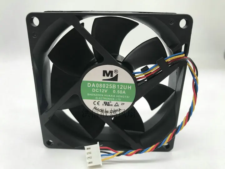 Oryginalny DA08025B12UH DC 12V 0.50A 80*80*25MM 8CM 80mm wentylator 4 pin PMW Shenme PSU chłodnicy