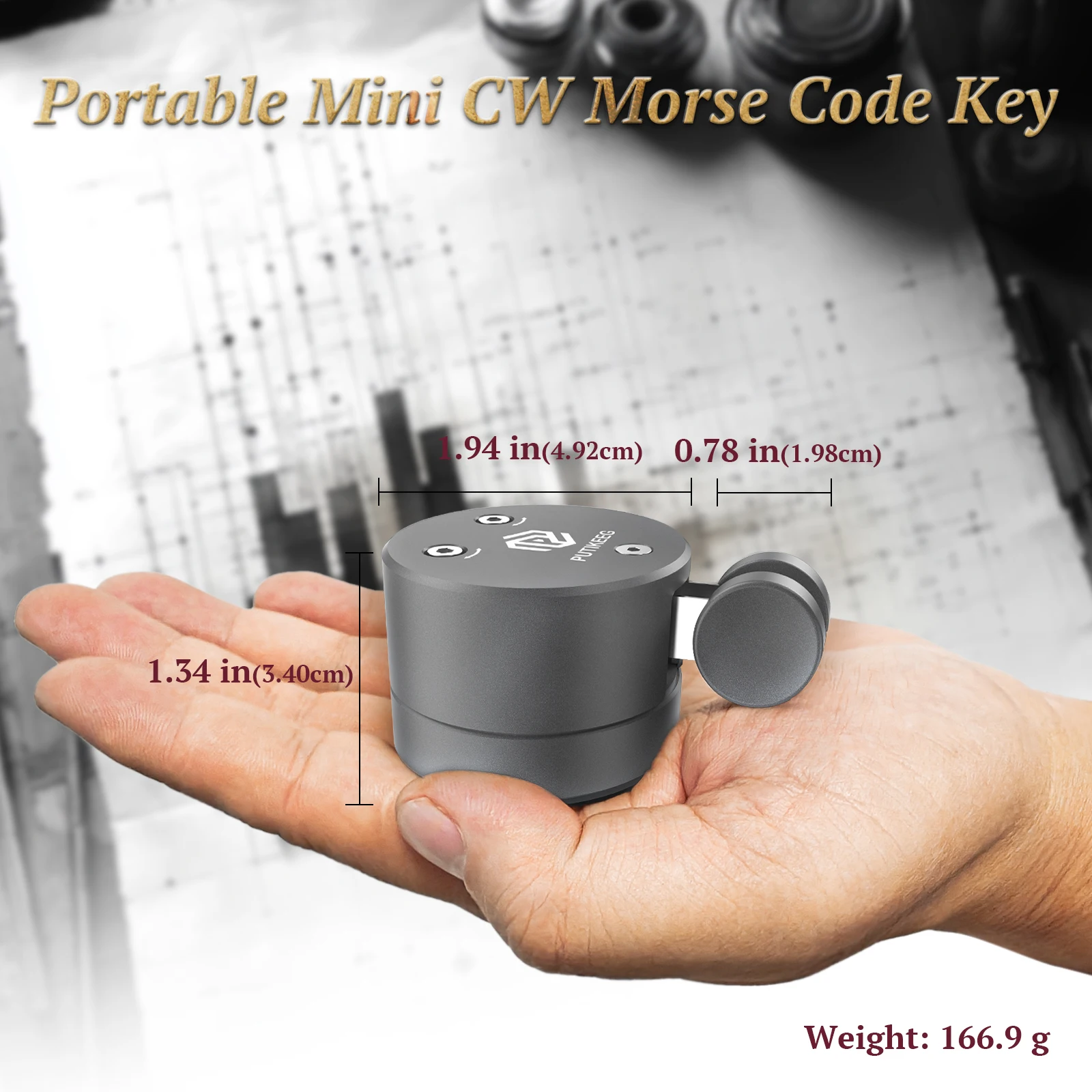 Putikeeg, CW key Morse code, shortwave amateur radio, two-way radio paddle. New models are launched （grey） view 2