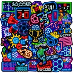 10/30/50PCS Neon Football Cheer Soccer Game Cartoon Sticker DIY Laptop Luggage Skateboard Graffiti Decals Fun for Kids Toys