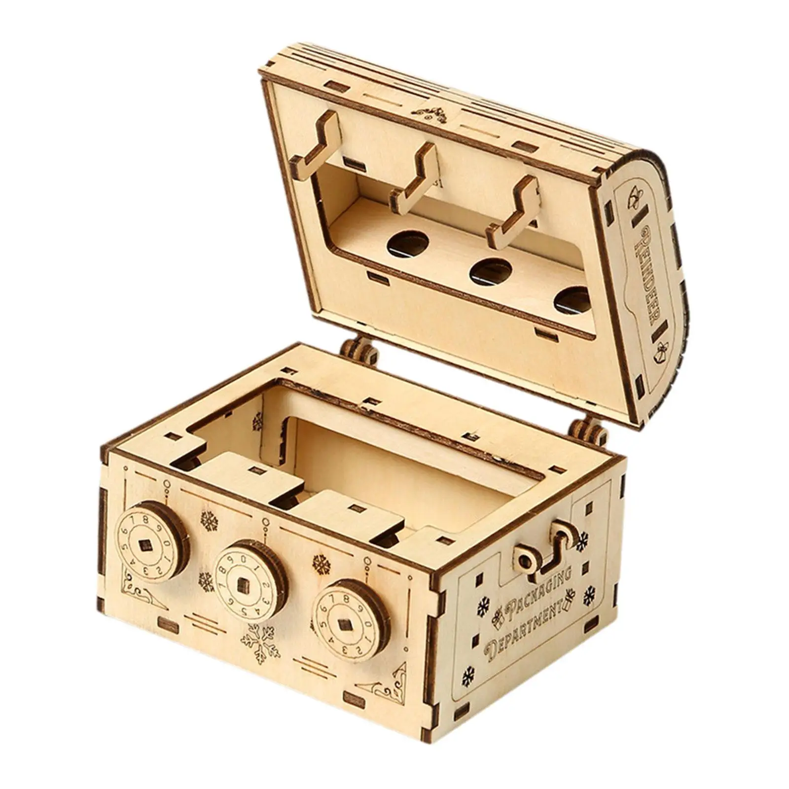 3D Holzpuzzle Passwort Truhe Box Sparschwein Ornament Holz 3D Modellbausätze für