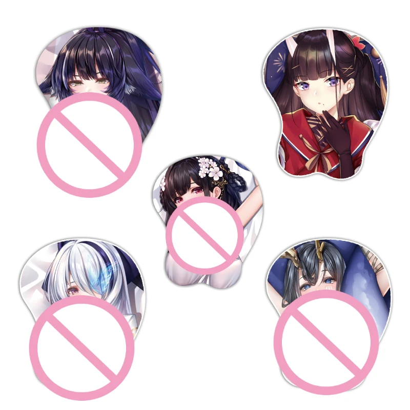 IJN Musashi Unzen Golden Hind 3D Mouse Pad Azur Lane Hand Wrist Rest Mousepads Oppai Soft Mouse Mat Office Work Gaming Otaku