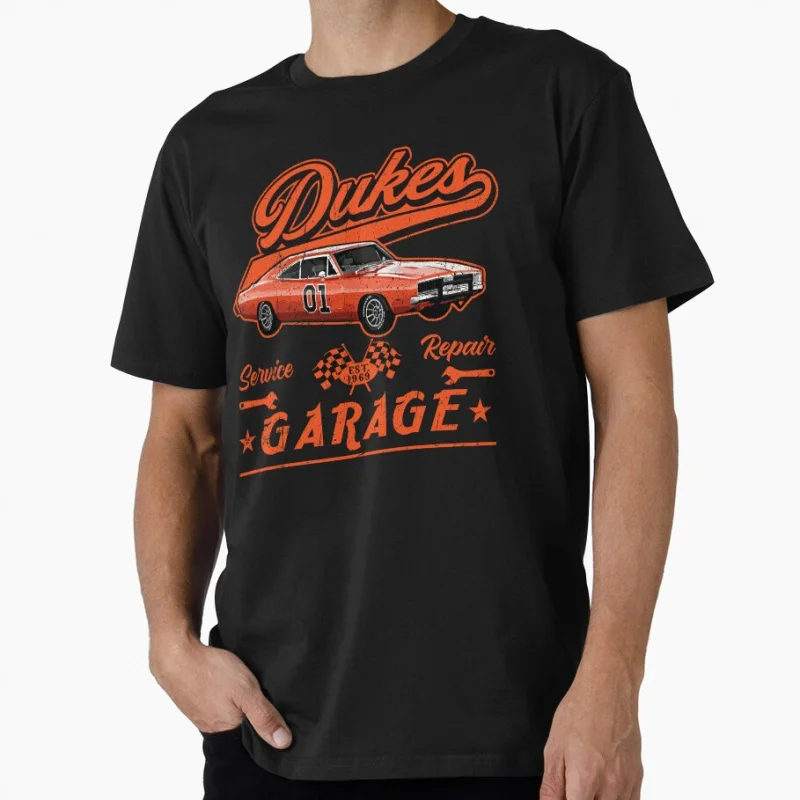 

Dukes Garage 80s vintage movie The Dukes of Hazzard gift T shirt for men Large size Tops S-6XL 100% cotton printed Clothes