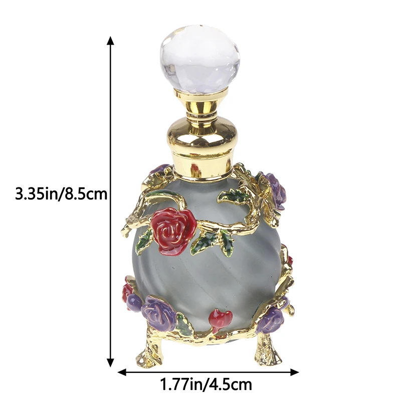 1Pc Empty Bottle Vacuum Bottle Essential Oil Olive Oil Reusable Storage Bottle Dubai 15ML Beauty Salon Flowers Glass Perfume