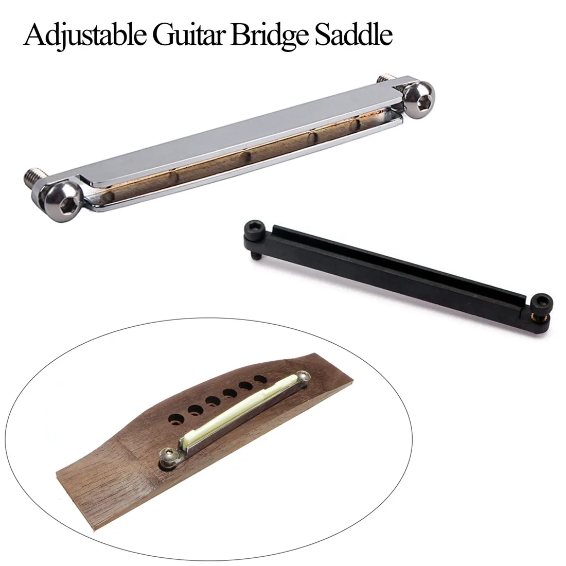 Adjustable Guitar Bridge Saddle Tools Metal Rail  Adjustable Parts For Acoustic Folk Guitar Accessories wholesale dropshipping