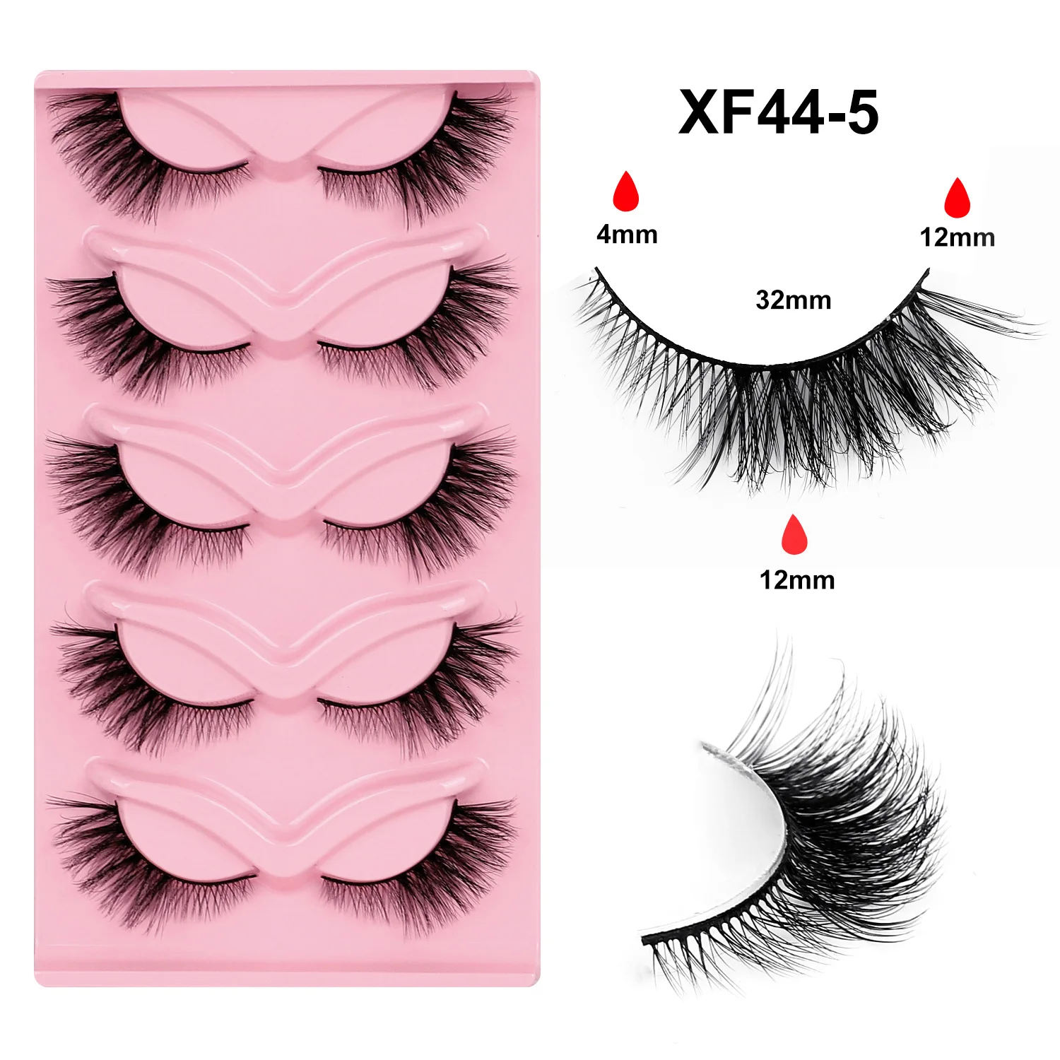 5 ペアキャットアイまつげ 3D ナチュラルつけまつげふわふわソフトクロスまつげうっすらナチュラルまつげエクステンション Makeu