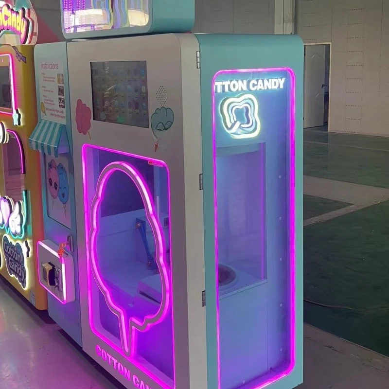 

Custom Cotton Candy Machine Fully Semi Automatic Commercial Sugar Cotton Candy Maker New Electric Cotton Candy Vending Machine