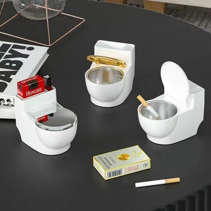 

2025 Toilet creative ashtray household with cover living room wall-mounted toilet ashtray anti-fly ash smoke smell