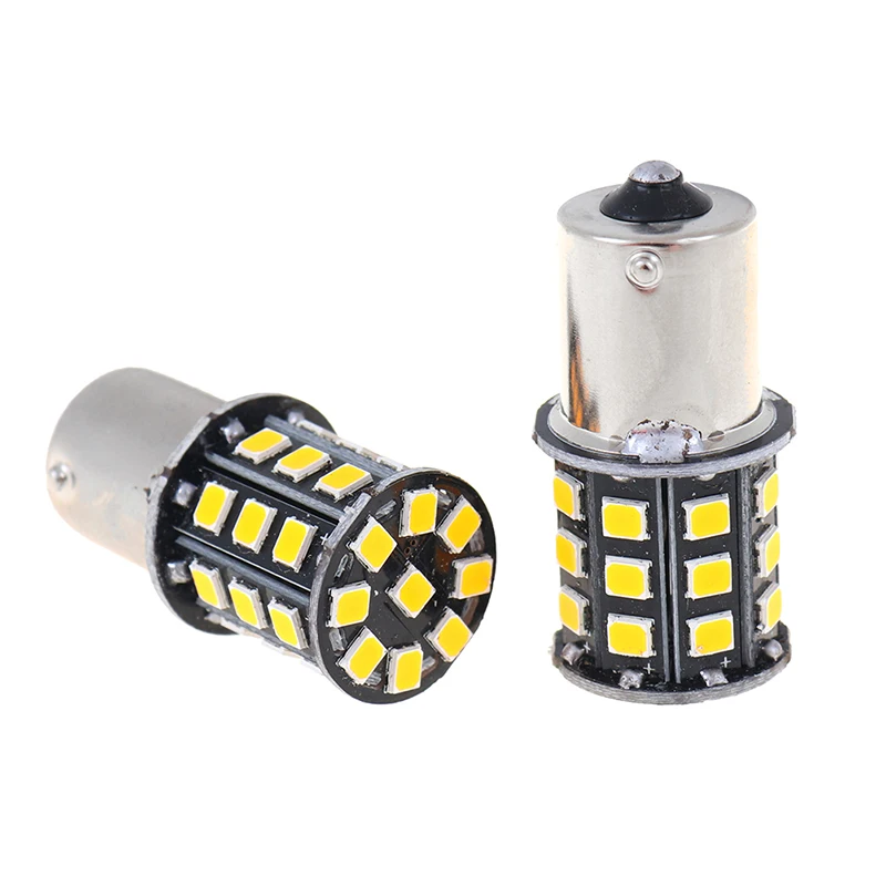 New 2Pcs 1156 BA15S 2835 33-SMD Yellow LED Bulbs Car Turn Signal Lamp Brake Lights