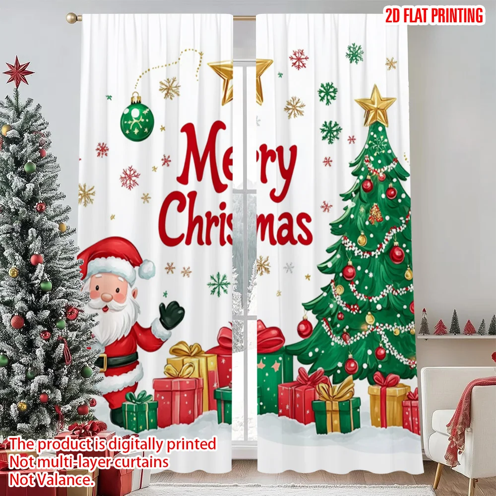 

2pcs 2D flat printing Merry Christmas Popular Drapes Christmas gnome tree Durable Polyester Without Electricity Family Party