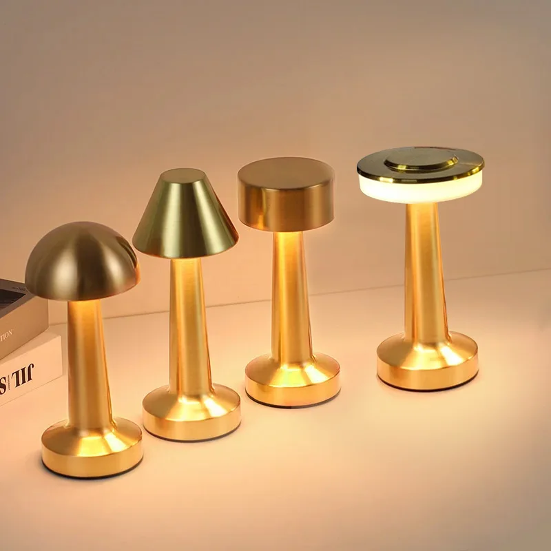 Retro Bar LED Table Lamp Metal Touch Rechargeable Desk Light Room Decor Night Light Suitable For Bar Lampbedroom Ambient Lights