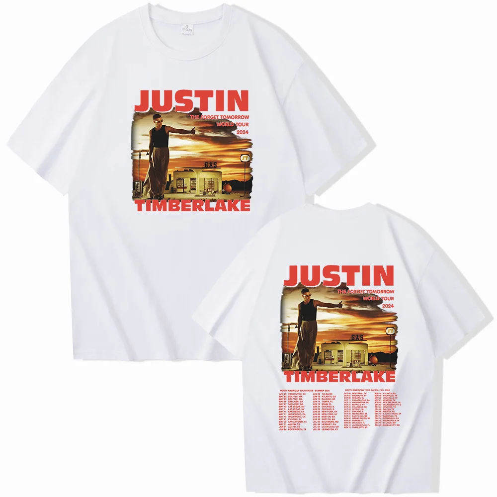 2024 Justin Timberlake Tour Summer T-Shirts Unisex Harajuku O-Neck Short Sleeve Shirts Commemorative Shirt