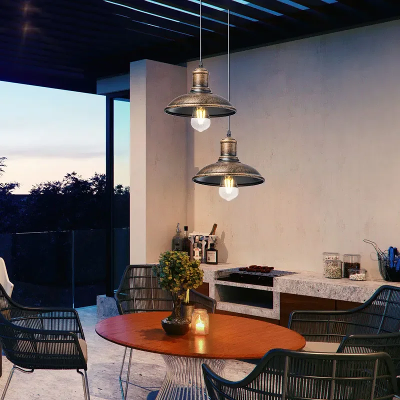Vintage Loft Chandelier courtyard balcony living room Dining Room Bar Club Cafe Kitchen Hallway Stair Pendant Light Droplight