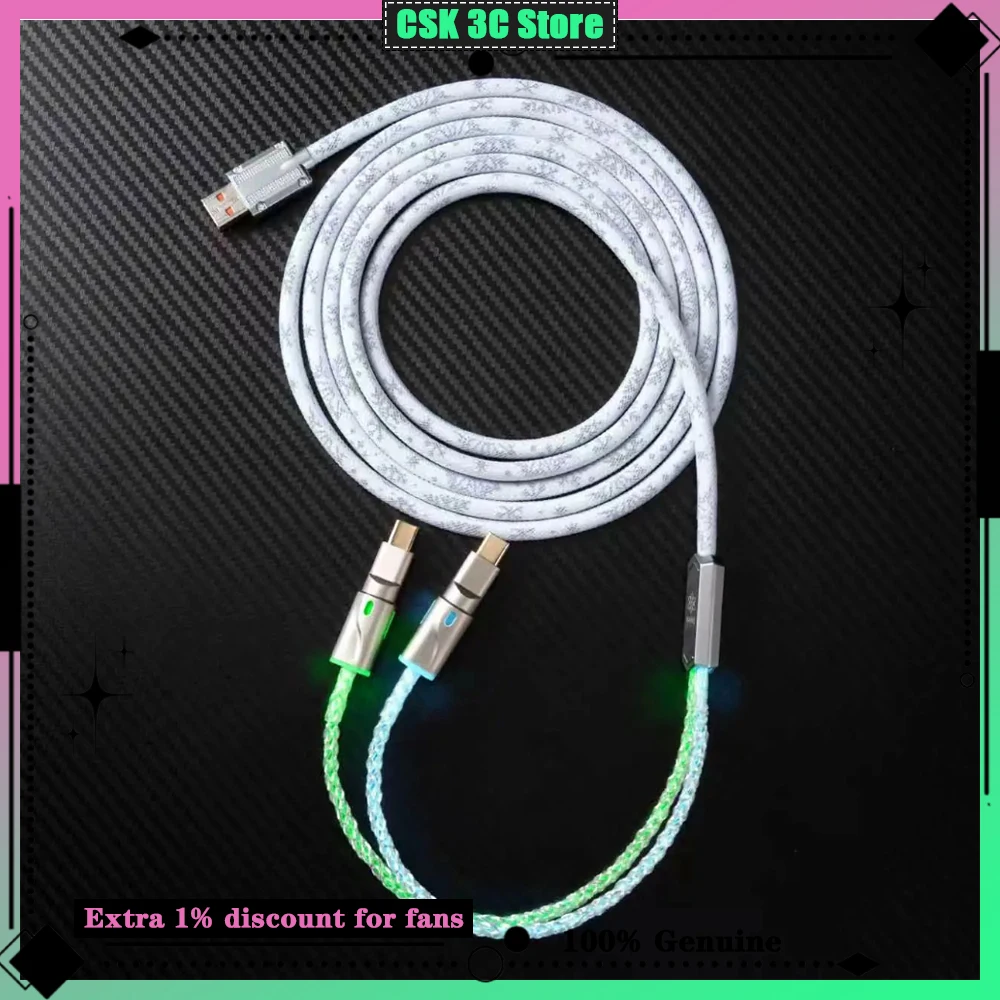HVAHVD ESPORT H EVO 1-to-2 Braided Gaming Cable 2.5m 8K Thick Tinned Copper Core Gold-plated Plugs IP65 Waterproof for Keyboard