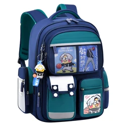 New Children School Bag Boy's Cartoon Backpack Primary Schoolbag Student's Backpack 1-6 Grades Boys Girls Spine Relief Backpack