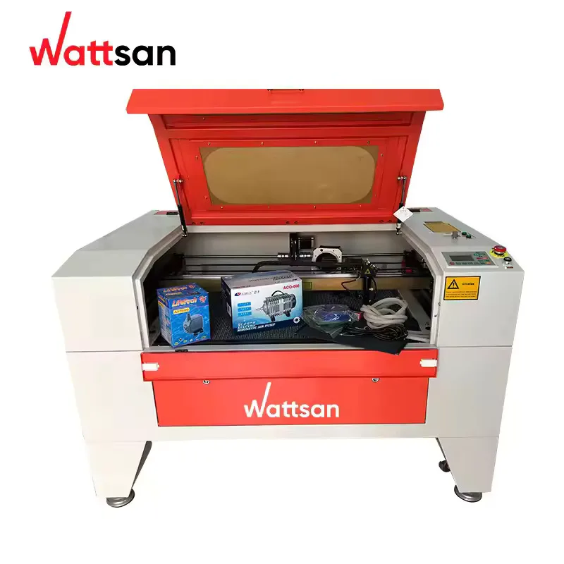 Wattsan 6090 ST 600*900mm 80W 100W CO2 CNC 레이저 조각기 (가죽, 합판, 플라스틱 절단용) 600*900mm