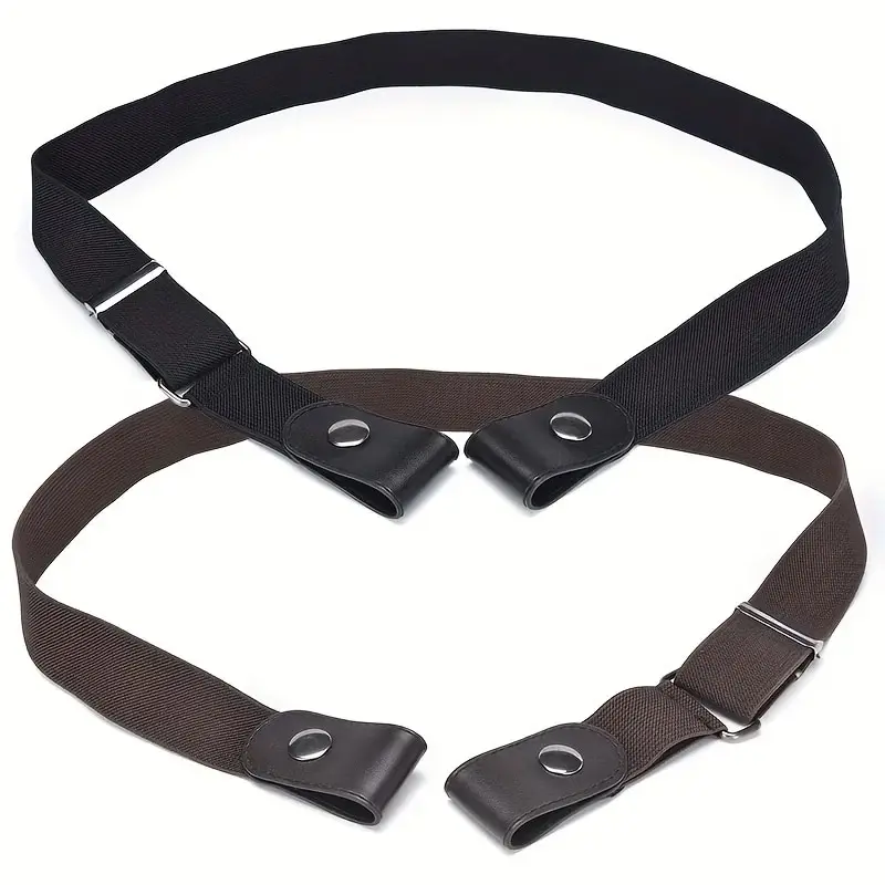 Ceinture élastique extensible réglable, 2 pièces, ceinture Invisible sans boucle pour femmes et hommes, pantalon en Jean, robe sans boucle, facile à porter