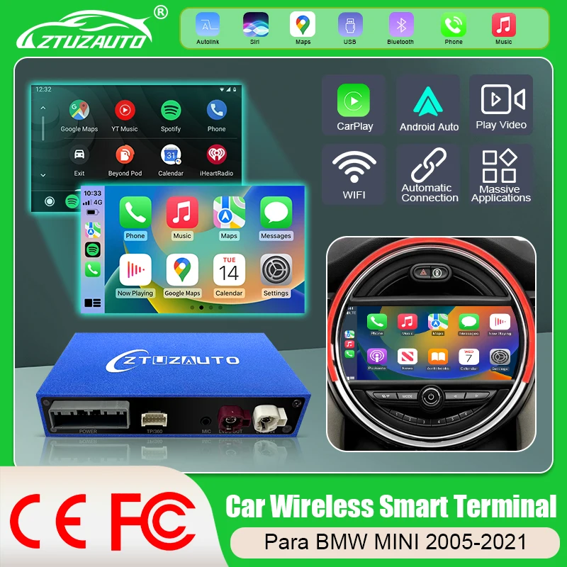 Wireless CarPlay Android Auto for Mini R55 R56 R57 R58 R59 R60 R61 F54 F55 Clubman Countryman Hardtop John Cooper Works