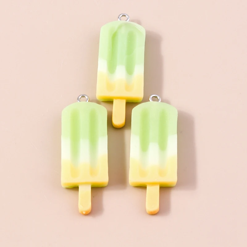 Leslie 10 Stück Harz-Charms in Farbverlauf-Optik, Eiscreme-Popsicle-Design, für Ohrringe, Halsketten, Anhänger, DIY-Schmuckherstellung, Zubehör – Detail 18