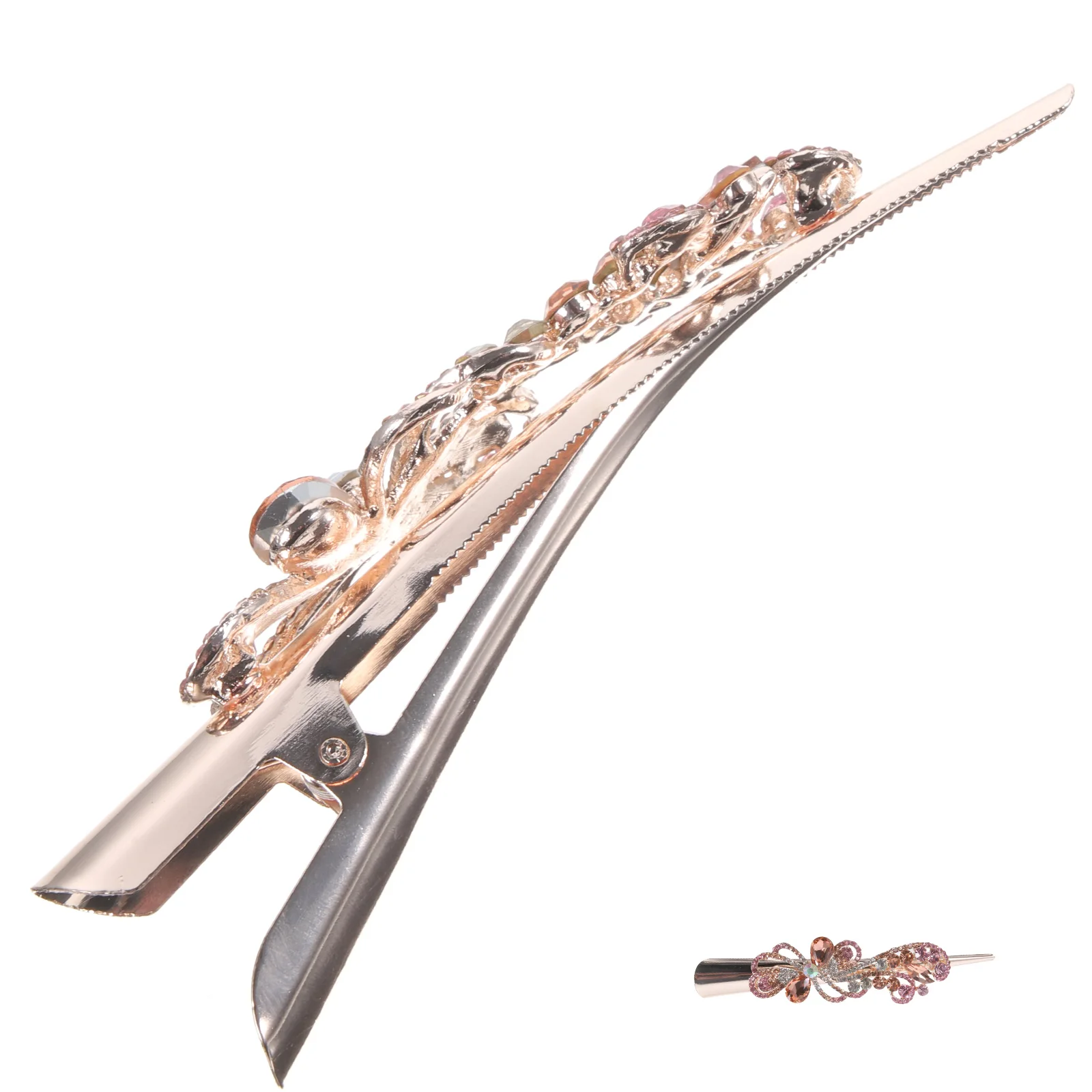 

Rhinestone Hair Clip Claw Clips for Hairdressing Make up Metal Accessories Women Clamp