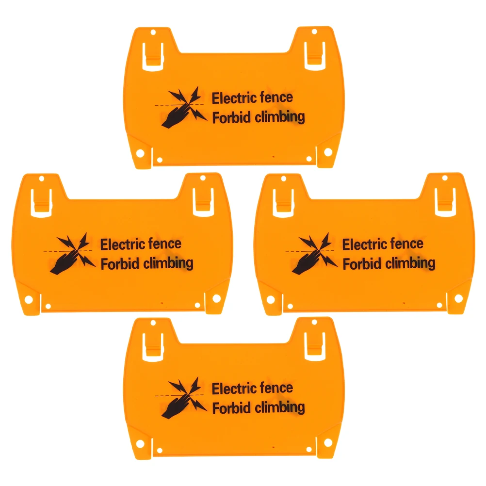 

4pcs Warning Sign Electric Fence Danger Safety Shock Signs Industrial Traffic Safety High Visibility Weather Resistant