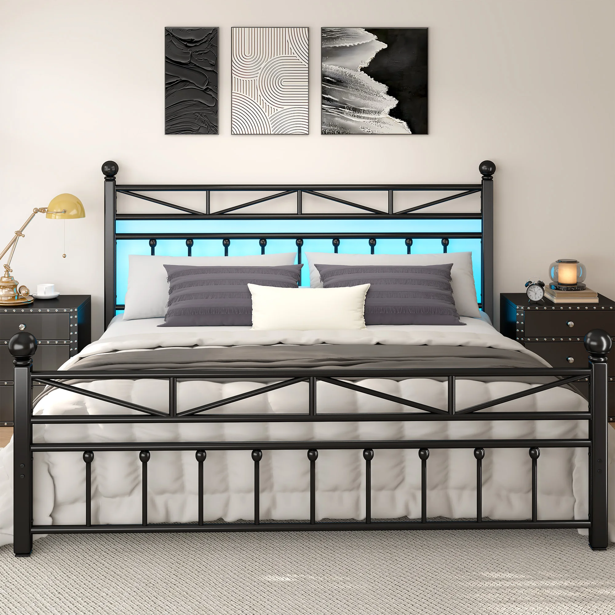 54" Led Bed Frame W…