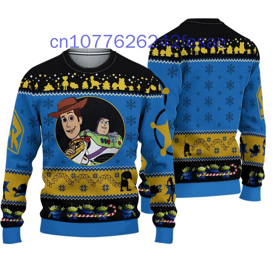 Buzz Lightyear Ugly Christmas Sweater 3D Printed Casual Street Y2K Men's and Women's Long Sleeved Round Neck Sweater