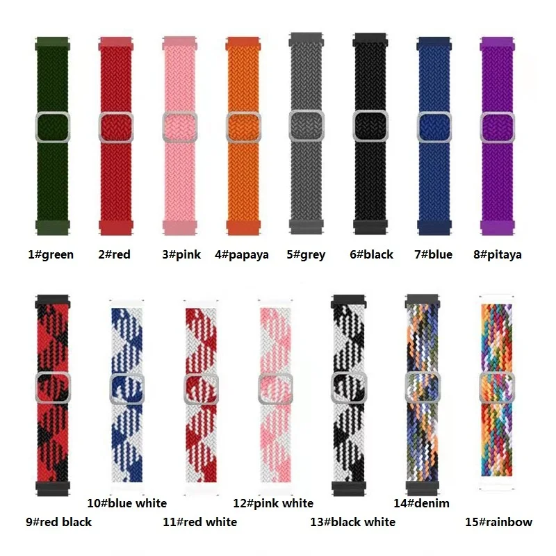 Adjustable Braided Solo Loop For Amazfit Bip/ Bip Lite / Bip S/ GTS /GTS 2 /2e /GTS/Bip U Elastic Nylon Belt Bracelet colorful