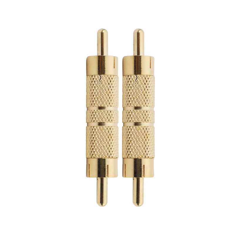 Professional Male to Male Coupler Adapter Converter Connector Gold Plated (2 Pack)-DTD2