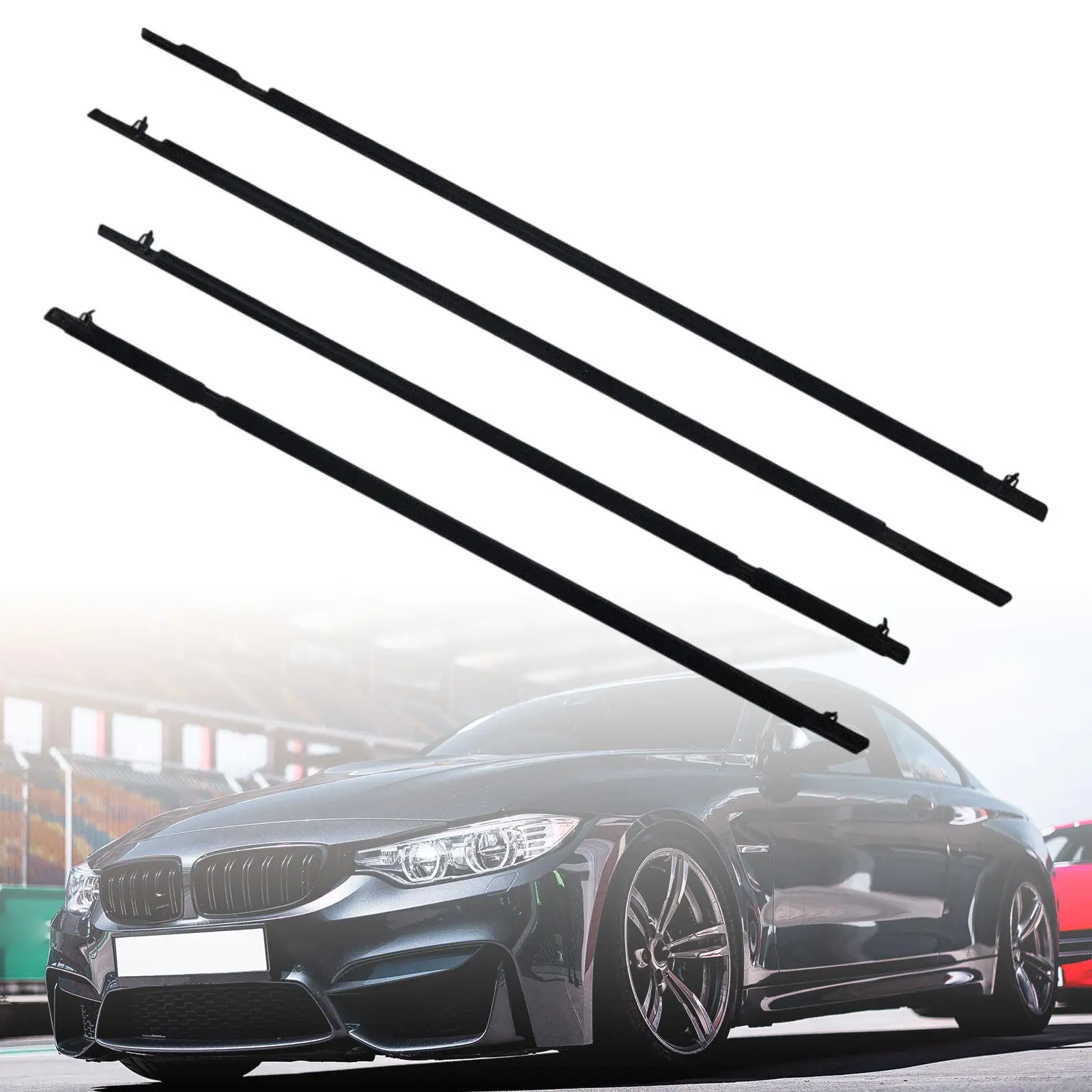 4 Pieces Window Weatherstrip 72450-tea-t01 Waterproof for Honda Civic