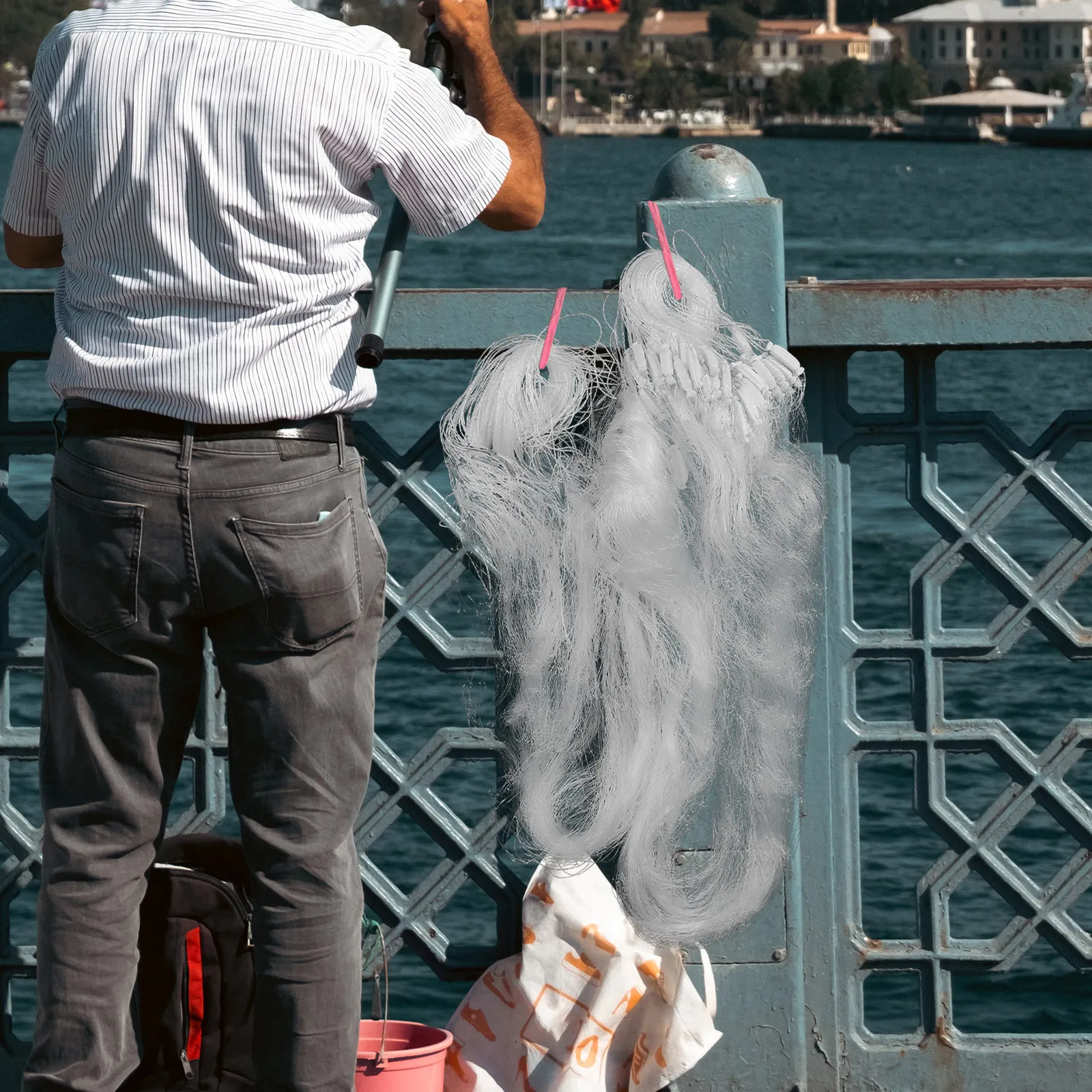 

Single-Layer Fishing Net 1.2mx25m Line Silk Line Fishing Sticky Net Convenient Pull Close for Lakes Rivers