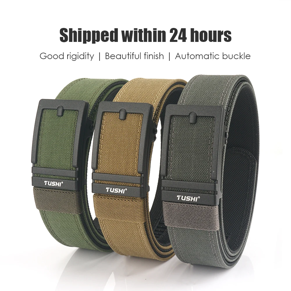 VATLTY Automatic Tactical Belt for Men Zinc Alloy Buckle Quick-release Trousers Belt Thick Genuine Nylon Rigid Belt Male Gift