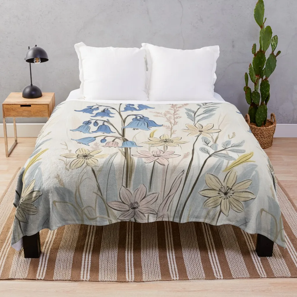 

Scandinavian bluebells Throw Blanket