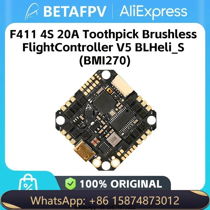 BETAFPV F411 4S 20A Toothpick Brushless Fli ght Controller V5 BLHeli_S (BMI270)