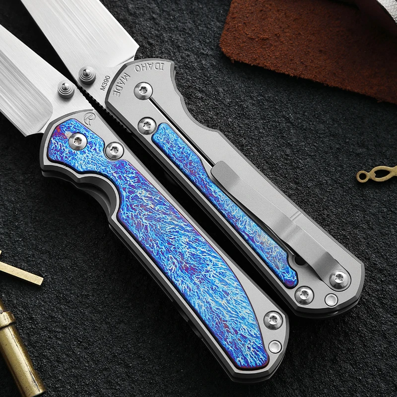 Austria M390 Powdered Steel Folding Knife Titanium Handle 60 HRC Ceramic Bearing EDC Tools Camping Hunting Outdoor Folding Knife