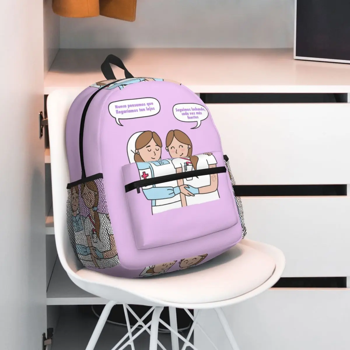 Enfermera En Apuros Doctor Nurse Medical Backpack Daypack Large Capacity Boy Girl BookBag School Bag Shoulder Bags for Men Women