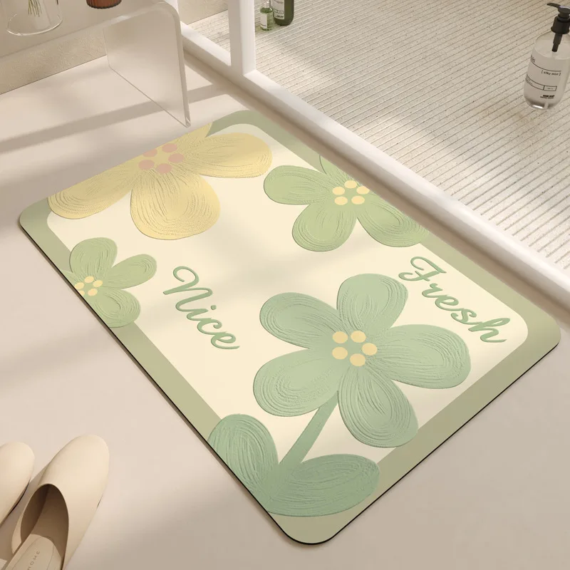 

Batoom Mat New Flower Silicon Dendroid High Absorbency Qui Dry Anti Slip Easy Maintenance Cusizable Batoom Household