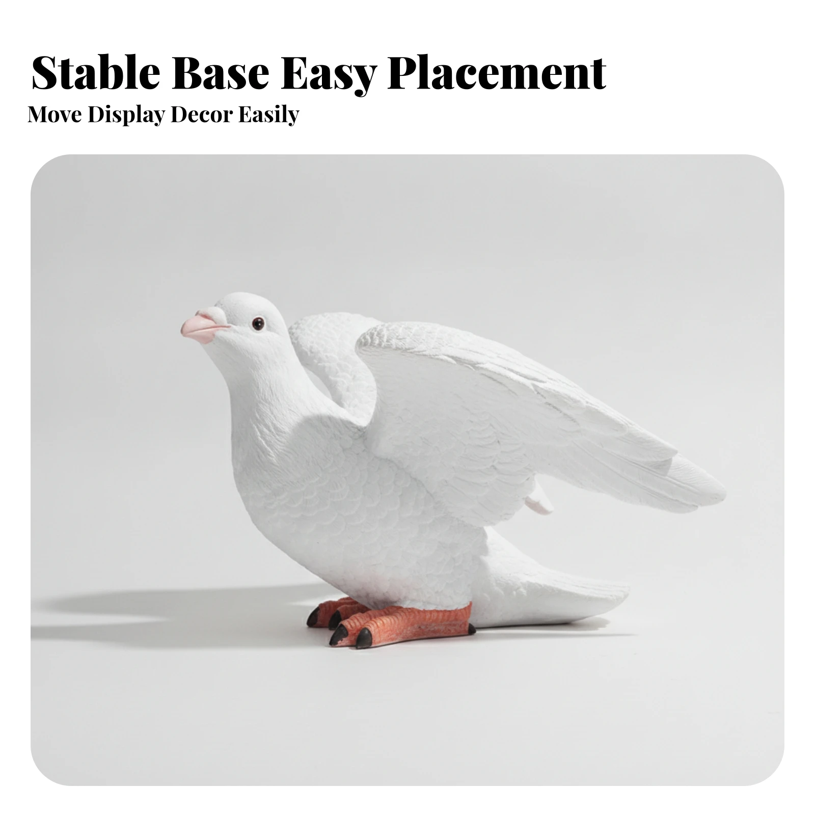 Resin Pigeon Statue Molded Base Pigeon Statue Resin Bird Ornament Detailed Feather Texture
