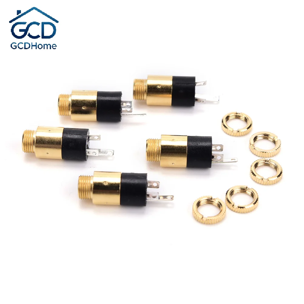 5PCS PJ392 3.5mm Stereo Female Sockect Jack 3.5 Audio Headphone Connector gold