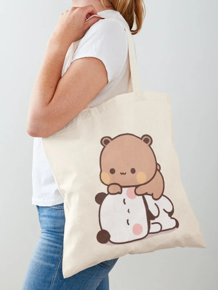 Cute Dudu Is Laying On The Sleeping Bubu Tote Bag bags luxury women shopper bags for women Canvas stote bag