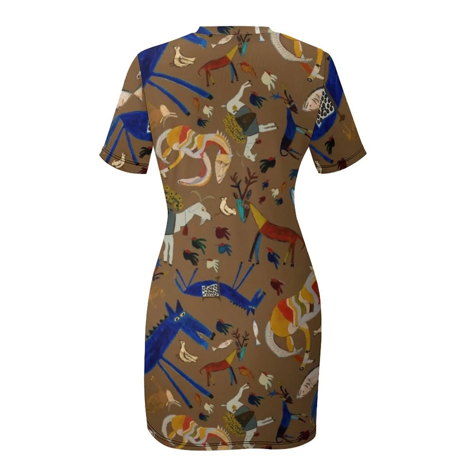 Wild Folk Menagerie - فستان بأكمام قصيرة فساتين صيفية أنيقة أنيقة فساتين سهرة لحفلات الزفاف فساتين لحضور الحفلات الموسيقية 2025