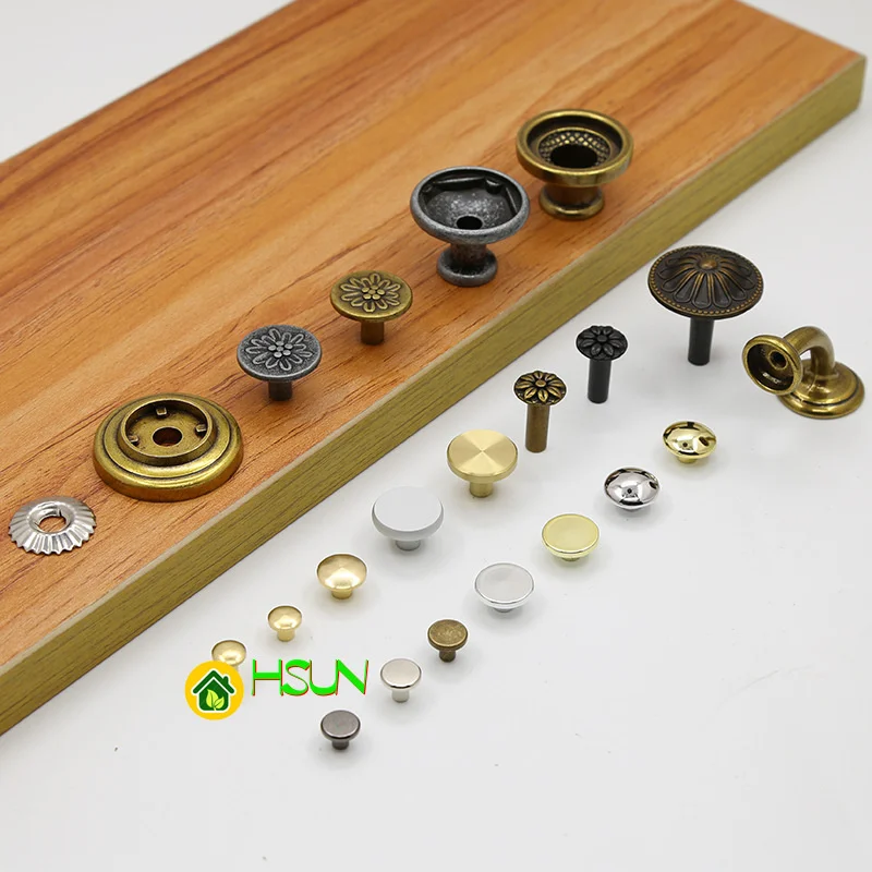 2 pcs Copper leather handle hardware accessories copper brass handle cabinet door drawer handle single hole copper handle